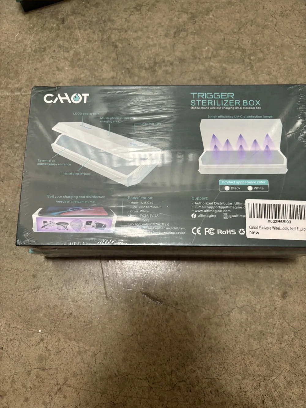 White UV Box Sterilizer with Wireless Charging